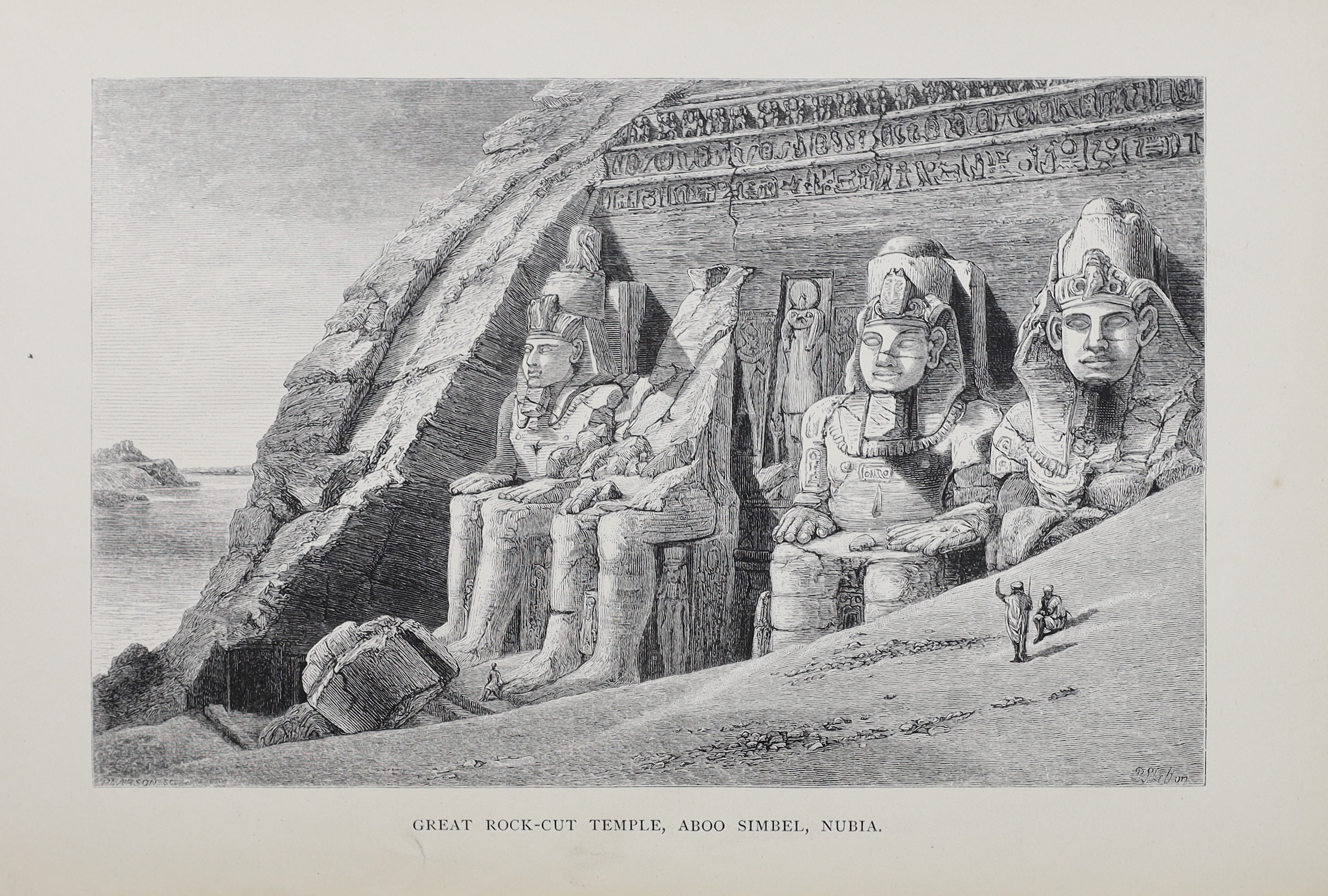 Edwards, Amelia B. A Thousand Miles up the Nile. First Edition. engraved title vignette, 2 folded and coloured maps, 17 wood engraved plates and num. text illus.; publisher's gilt and black pictorial and decorated cloth